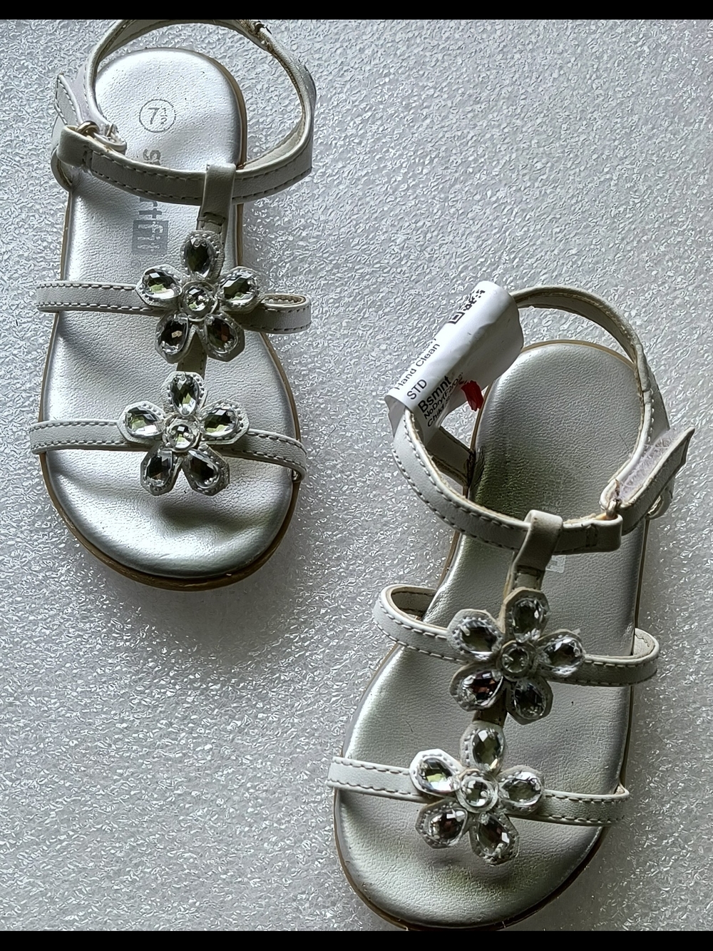 Smart Fit Silver Floral Gem Kids Sandals